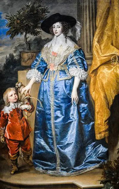 Queen Henrietta Maria with Sir Jeffrey Hudson Anthony van Dyck